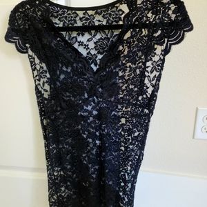 Black lace see through top